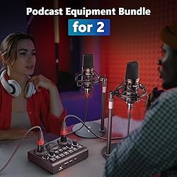 Podcast Equipment Bundle for 2, Audio Interface DJ