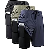 JWJ Men's 2 in 1 Workout Running Shorts 7 Inch Lightweight Athletic Gym Shorts with Compression Liner