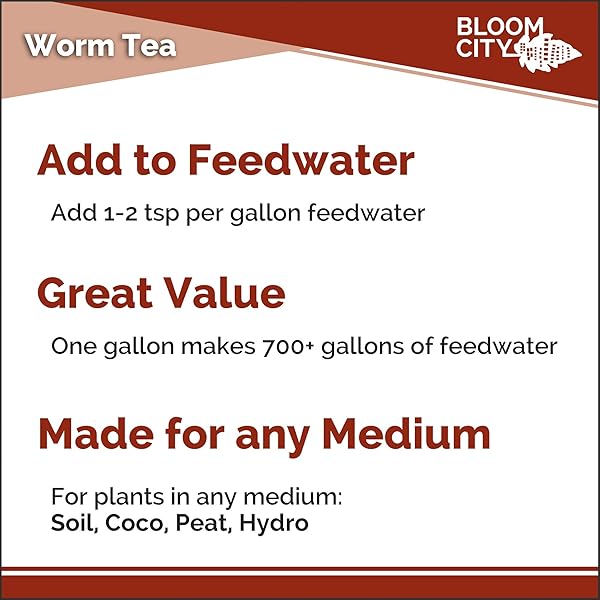 ORGANIC EARTHWORM TEA CONCENTRATE AND COMPOST AND BOKASHI BOOSTER BY BLOOM CITY, QUART (32 OZ)