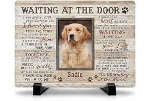 Dog Memorial Gifts for Loss of Dog, Waiting at the Door Dog Memorial, Dog Memorial Stone - Dog Personalized Gifts Bereavement
