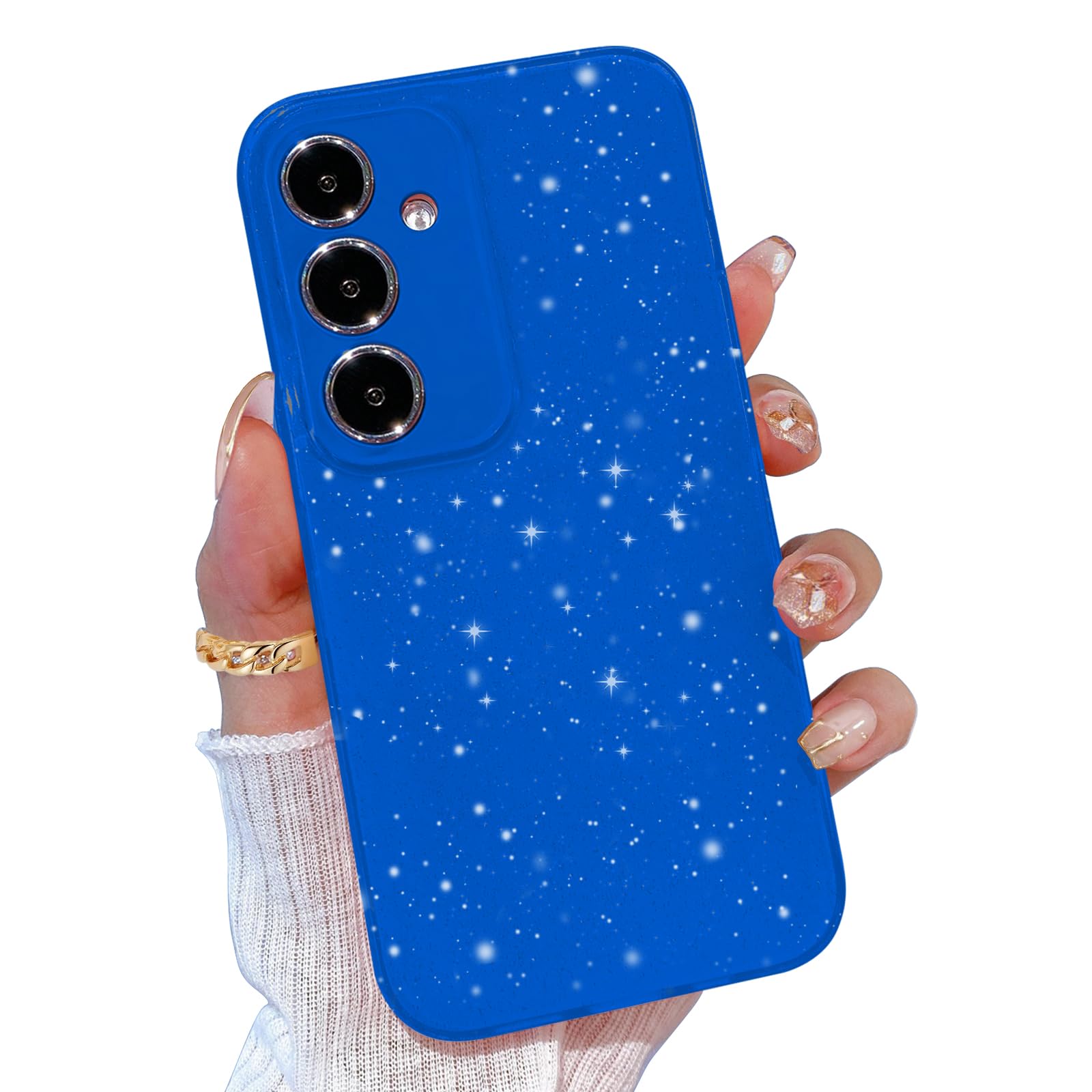 TURYXIA for Samsung Galaxy S25 Case Glitter, for Galaxy S25 Case for Girls Women Girly Sparkly Bling Neon Bright Color Slim Soft Phone Case for Samsung S25, Blue