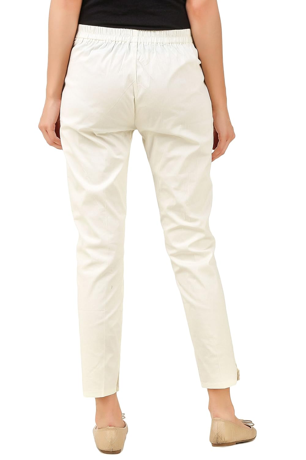 q-rious women's cotton lycra trousers/pants/chinos (pack of 2)