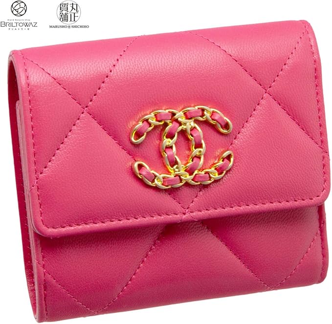 Amazon Chanel シャネル 19 スモールフラップウォレット 三つ折り ミニ財布 ナインティーン Ap1064 フューシャピンク 年 レディース マトラッセ ココマーク 並行輸入品 Chanel 財布
