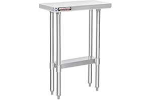 DuraSteel 24x12 Inch Stainless Steel Table - Metal Table with Adjustable Shelf - NSF Certified Work Table - Cooking & Laundry Prep Table for Kitchen, Restaurant, Home, Commercial Use