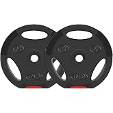 Signature Fitness Vinyl Standard Plate Weight Plate for Strength Training and Weightlifting, Multiple Sizes