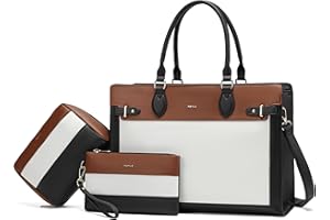 Keyli 3pc Sets Laptop Tote Bag for Women 15.6 Inch Work Bags Business Computer Briefcase Leather Messenger Shoulder Purses