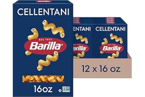Barilla Cellentani Pasta, 16 oz. Box (Pack of 12) - Non-GMO, Made with Durum Wheat Semolina - Kosher Certified
