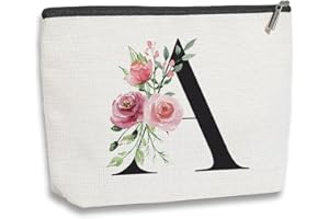 kdxpbpz Initial Make up Bag, Personalized Gifts for Women, Bridesmaid Gifts, Birthday Gifts for Women Mom, Gifts for Best Friend, Bride Bridesmaid Cosmetic bag (Letter A)