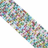 2x4mm Mulitcolor Natural Rondelle Beads,Abacus Disk Stone Spacer Loose Semi Precious Gemstone Beads for Bracelet Necklace Jewelry Making