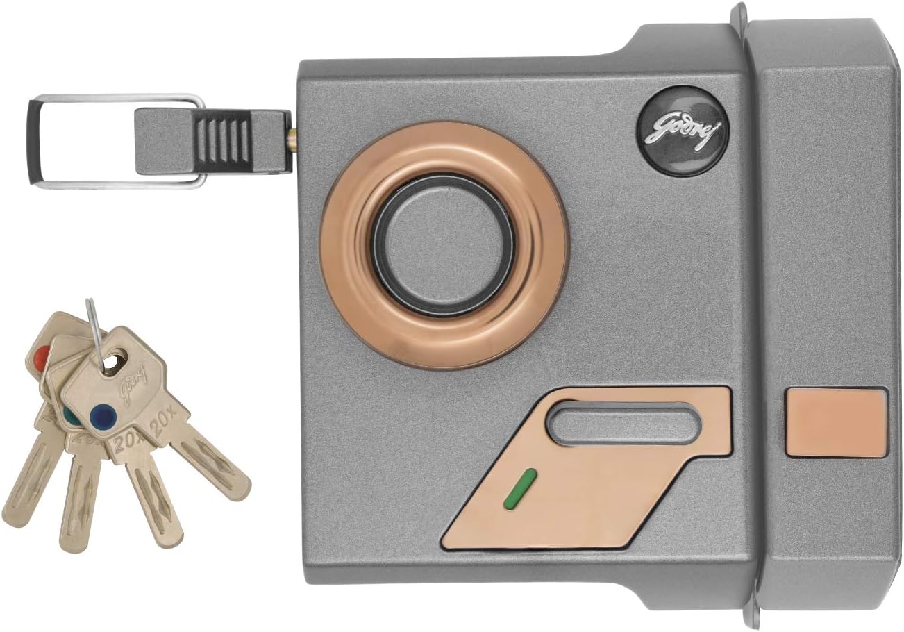 Godrej Locking Solutions and Systems Altrix EXS 1CK Royal Titanium Key Lock (Inside Opening, Brown, Brass Pack of 1)