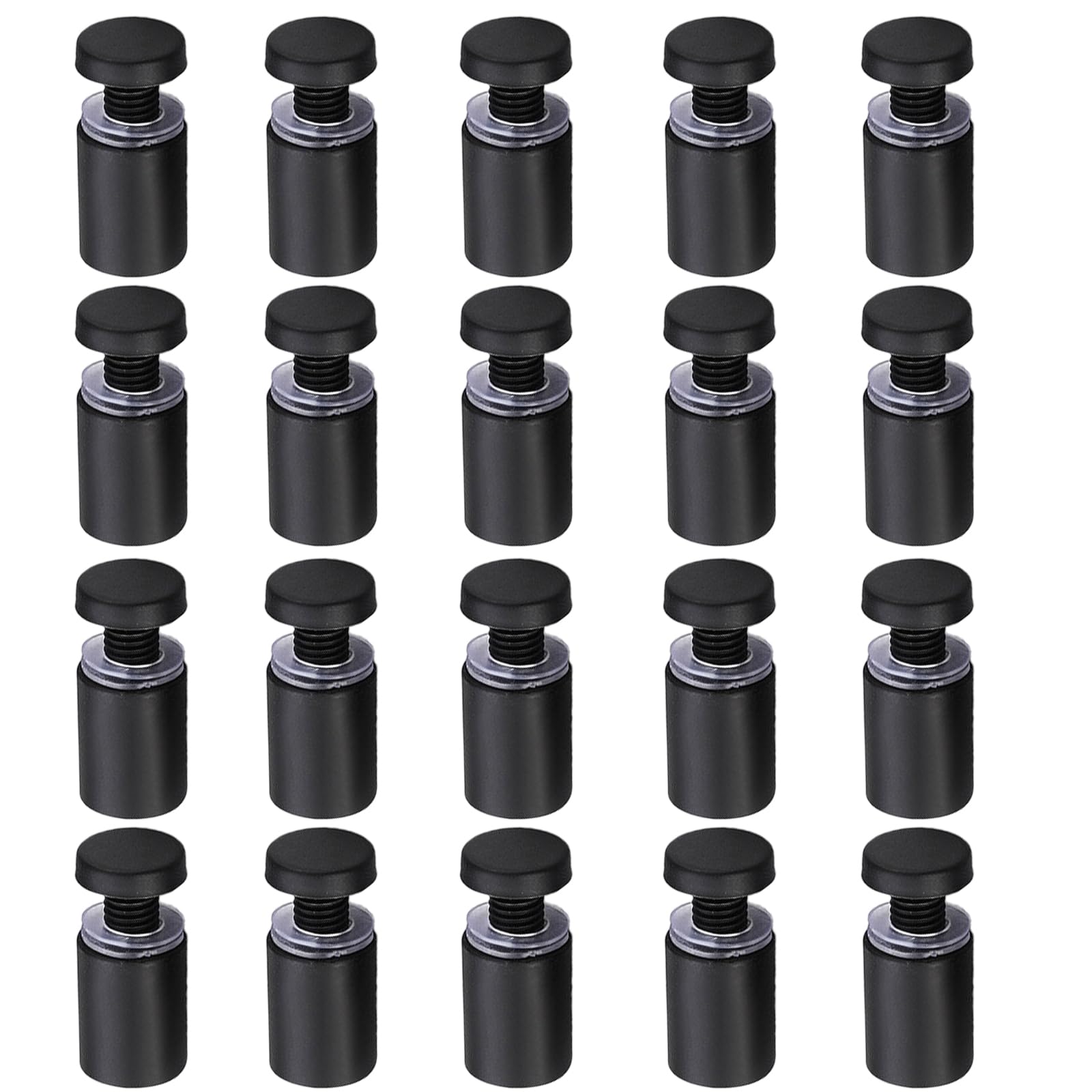 Cokritsm 20PCS Sign Standoff Screws,16x30mm Stainless Steel Wall Standoffs Advertising Screw, Sign Glass Holders Advertising Screws Bolts Nails Wall Mount Black