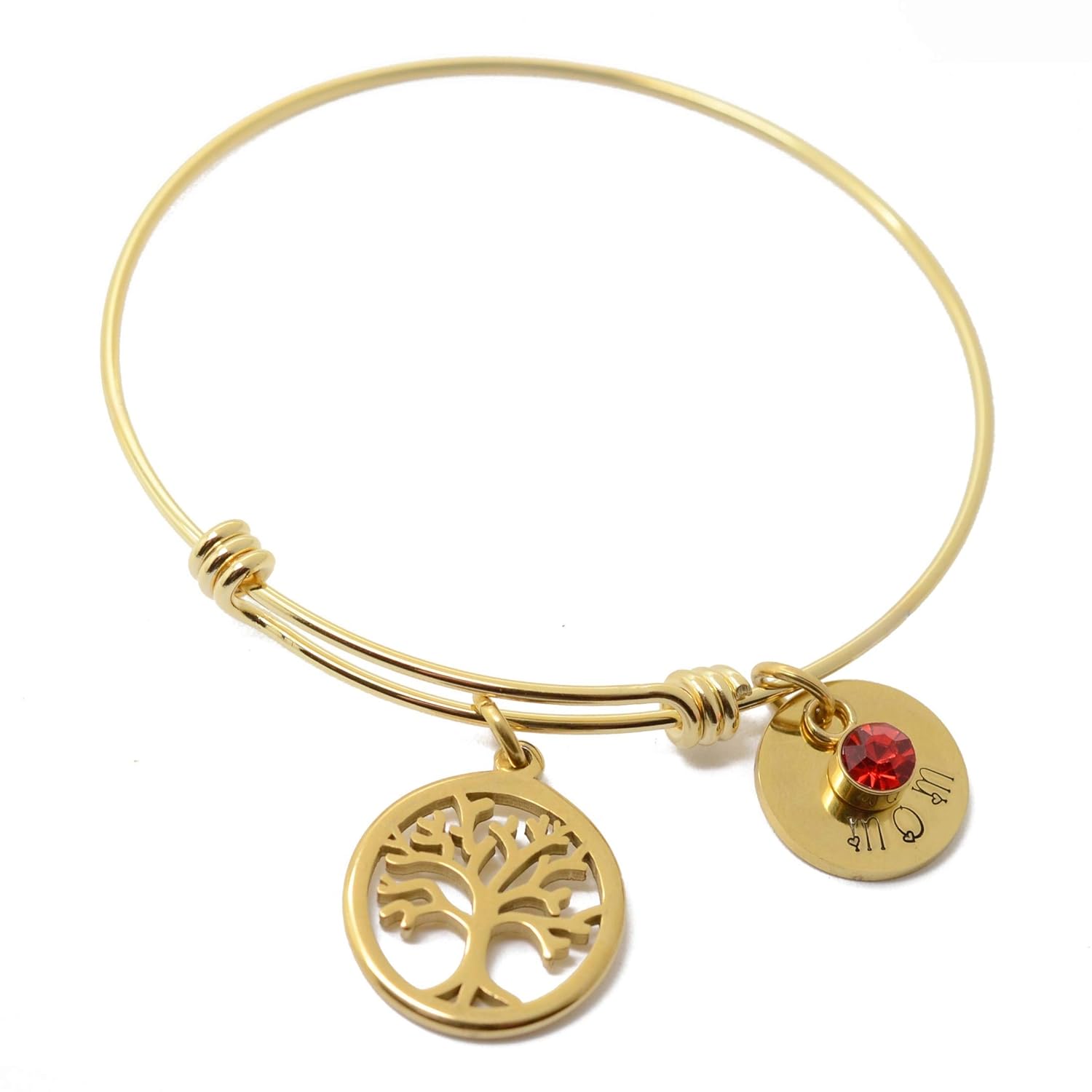 mother's charm bracelet with birthstones