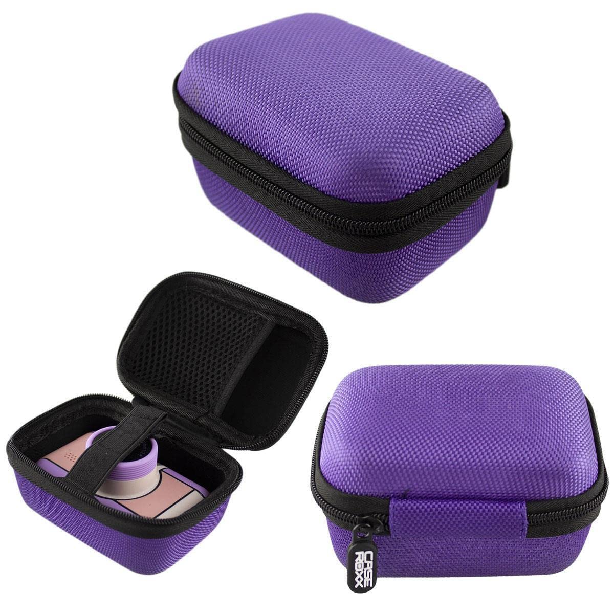 caseroxx Children's camera bag suitable for manufacturers of various children's cameras such as: joylink, TekHome, ikotayou, etc. in many colours and designs, purple, Kinderkamera Tasche
