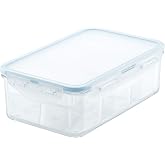 LOCK &amp; LOCK Purely Better Tritan Container/Rectangle Food Storage Bin with Divider, 34 Ounce, Clear