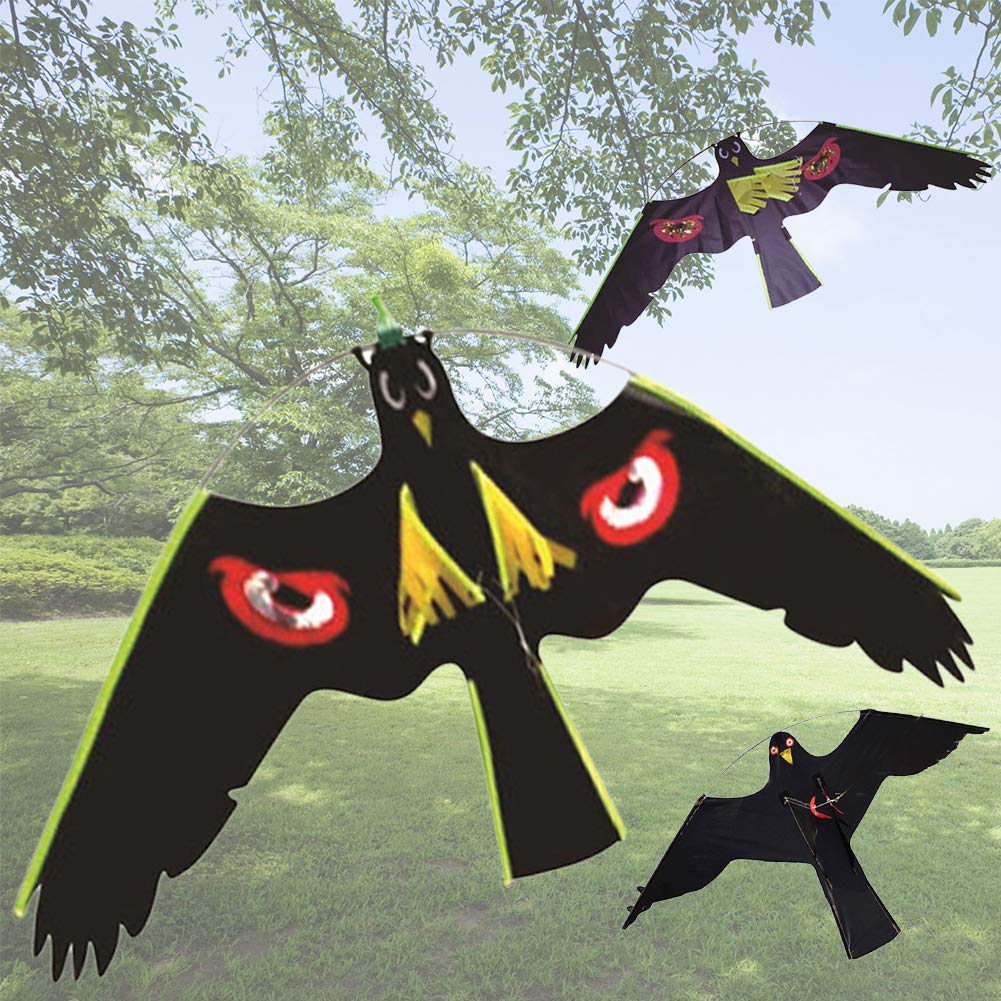 Black Eagle YUOKI Bird Scarer Repeller Flying Hawk Kite Owl Bird