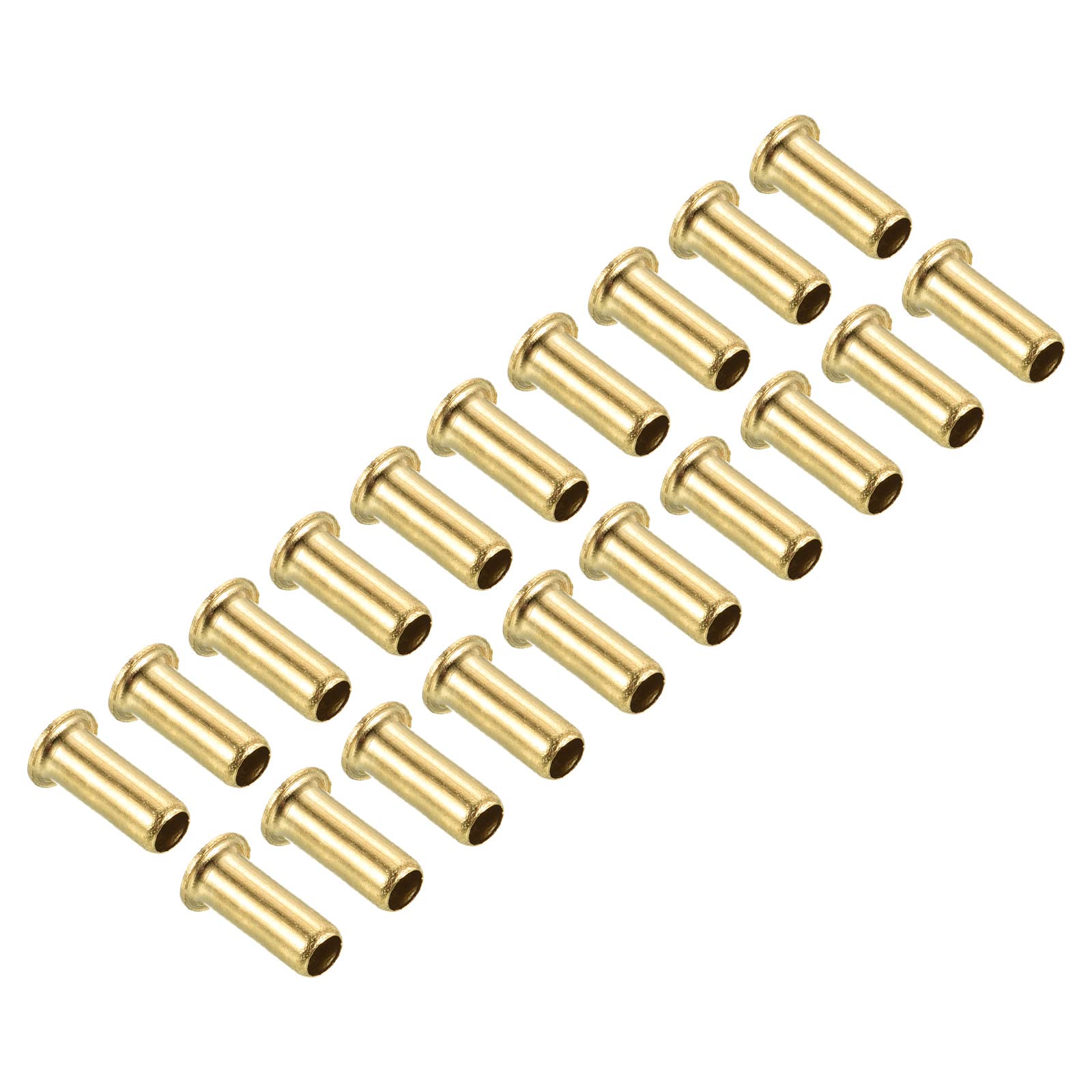 PATIKIL 4mm Tube Brass Compression Fittings, 20 Pack Insert Tube Support Compression Sleeve Fitting