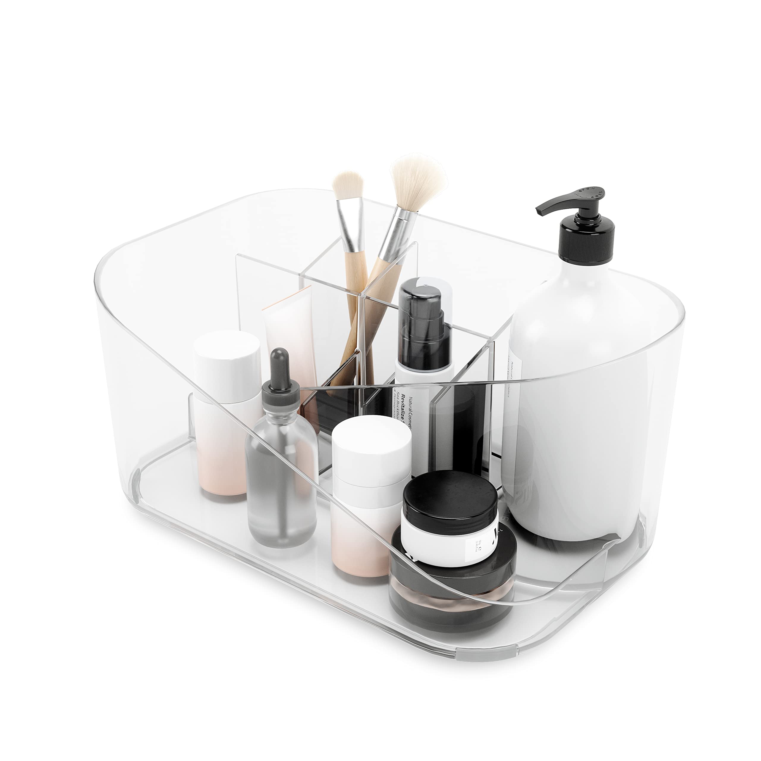 Umbra Cosmetic Organiser, Accessory, Make Up Storage Box with Removable Inner Compartment, Clear, One Size