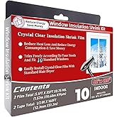 Fonsbleaudy 10-Window Shrink Film Window Insulation kit（62-Inch x 420-Inch），Insulating Film Window Kit Keeps Cold Air Out and