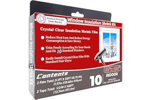 FonsBleaudy Insulating Film Window Kit to Keep Cold Out Window Shrink Film Insulator Kit (10 Windows)