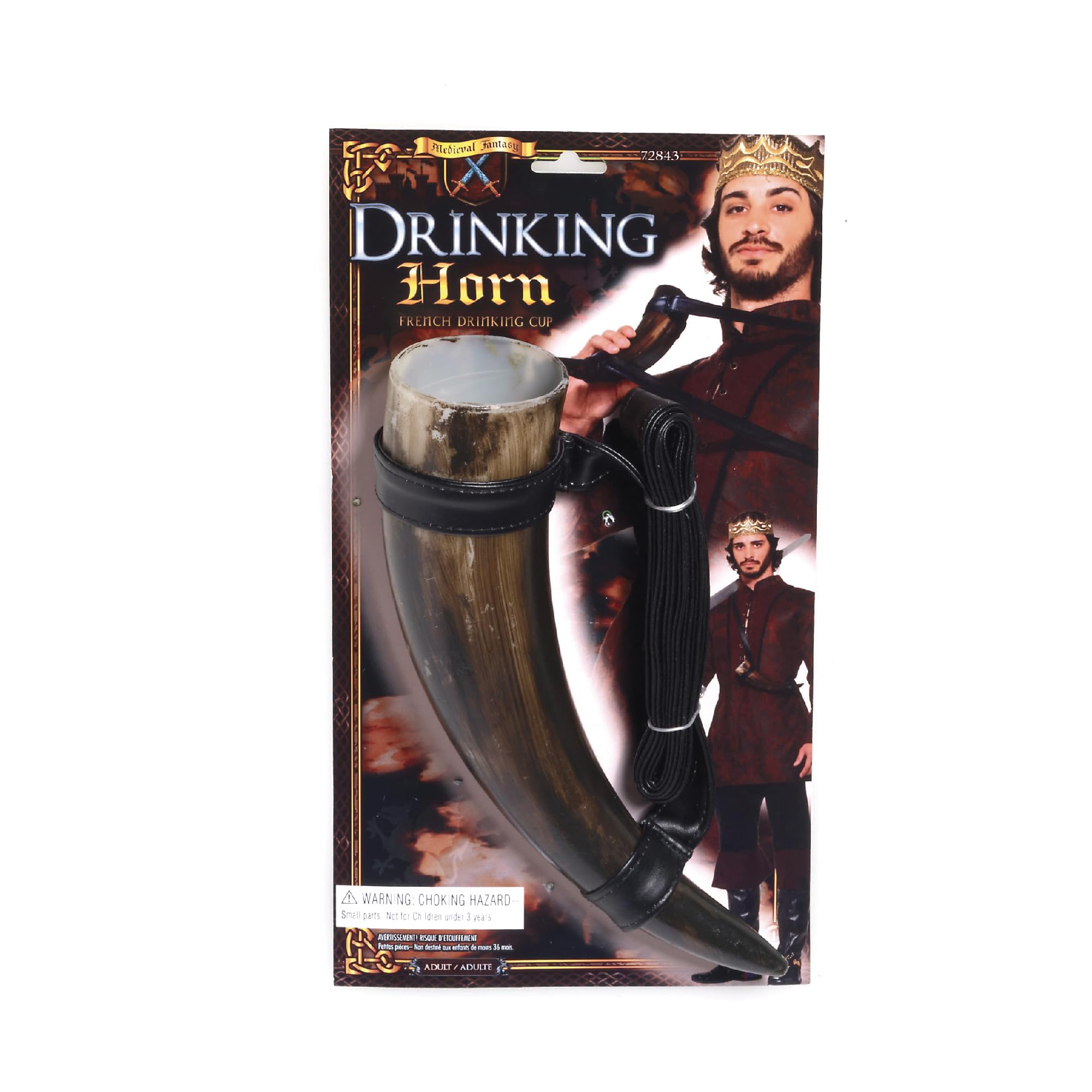 Brown Medieval Drinking Horn Prop, 1 Pc. - Authentic Design, Perfect Accessory Renaissance Fairs, Costume Parties, Cosplays, & Entertainment Halloween Halloween
