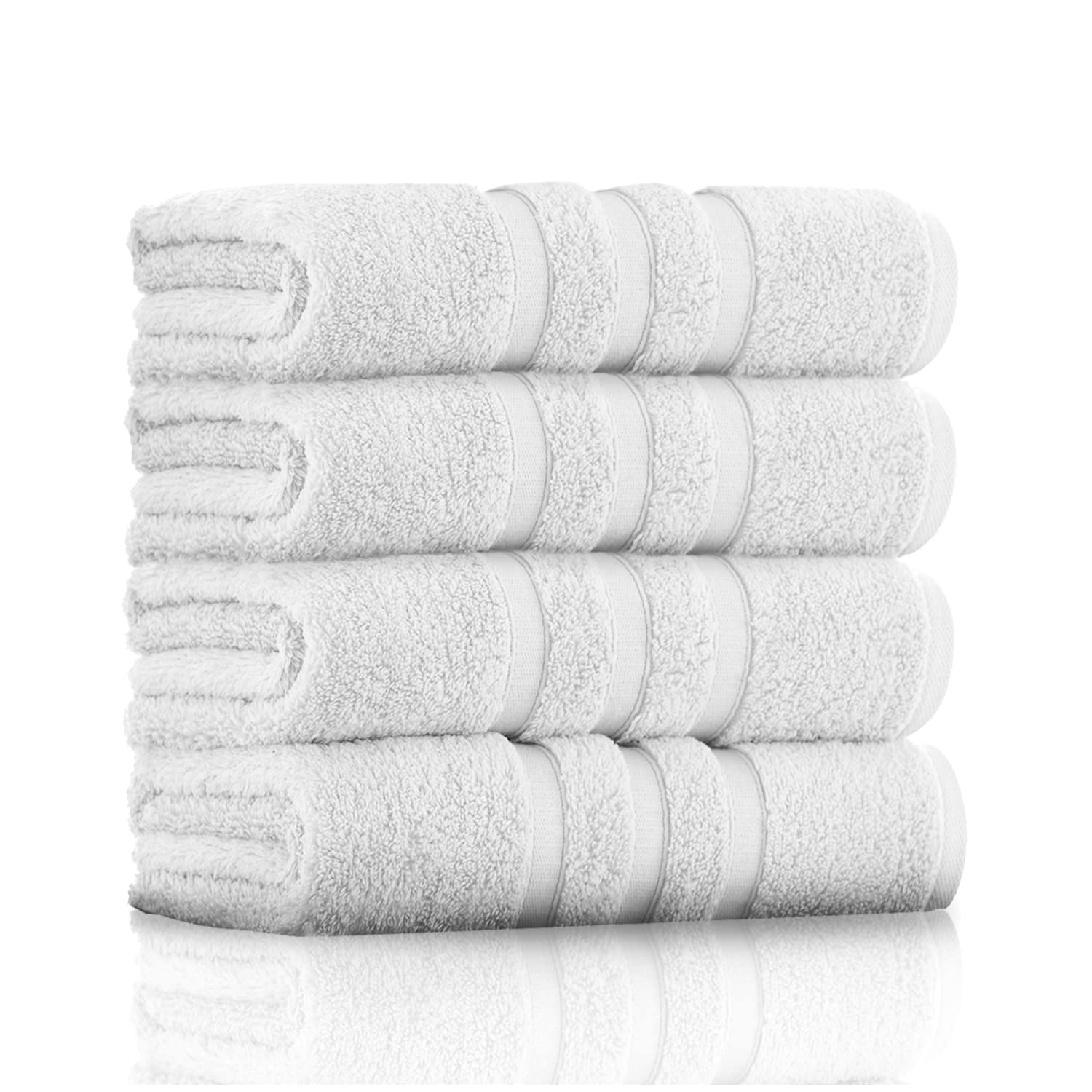 GC GAVENO CAVAILIA 100% Ringspun Cotton Bath Towels, Luxury 550 GSM Zero Twist Towel Sheets, White, 50x80 Hand Towel