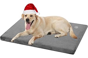 EMPSIGN Stylish Dog Bed Mat Dog Crate Pad Mattress Reversible (Cool & Warm), Water Proof Linings, Removable Machine Washable Cover, Firm Support Small to XX Large Dogs, Grey,XL(41''''*28''''*3'''')