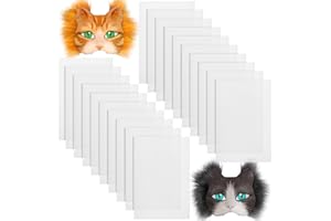 Seenelling 20 Pcs 11.81 x 7.87 Inch Eye Mesh for Therian Cosplay Mask PVC Plastic Mesh for Fursuit Waterproof Printable Canvas Sheets for Therian, DIY Fursuits, Furry Suit(No Eyes)(White)