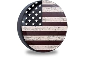 Jusen American Flag Spare Tire Cover Fit for Jeep Wrangler Rv SUV Truck Travel Trailer 14",15",16",17",Waterproof and Dustproof Protection Tires(16" for Diameter 30"-31"/76.2-78.4cm)