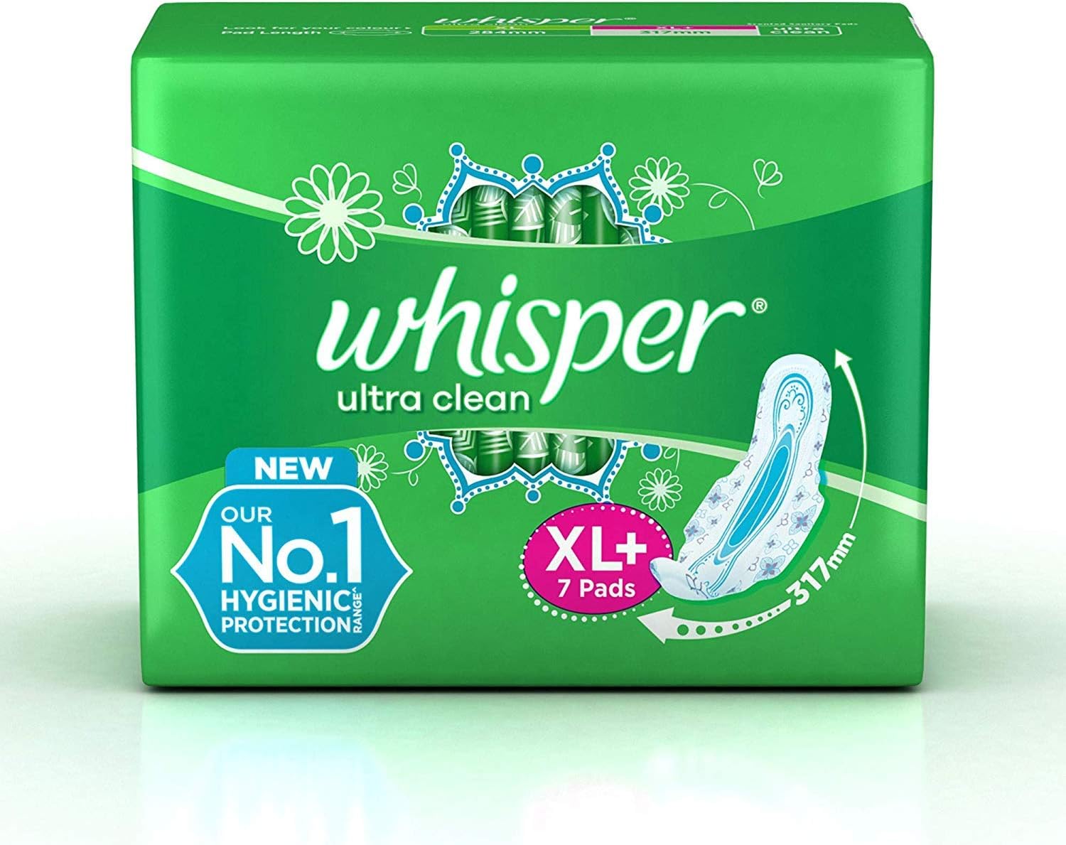 Whisper Ultra Clean XL+ 7 Pads Sanitary Napkins for Women (317mm)