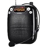 SHIDU Voice Amplifier with Microphone Headset, Bluetooth Voice Amplifier for Teachers Portable Speaker with Microphone Support FM TF Card USB Flash Disk for Classroom Speech Tour Guide Training