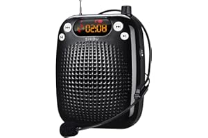 SHIDU Voice Amplifier with Microphone Headset, Bluetooth Voice Amplifier for Teachers Portable Speaker with Microphone Support FM TF Card USB Flash Disk for Classroom Speech Tour Guide Training