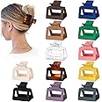 Sisiaipu 2 Inch Medium Hair Claw Clips 12 Pcs Square Hair Clips for Thin Hair Matte Nonslip Acrylic Banana Jaw Clips Bulk Hair Accessories for women and Girls - Basic