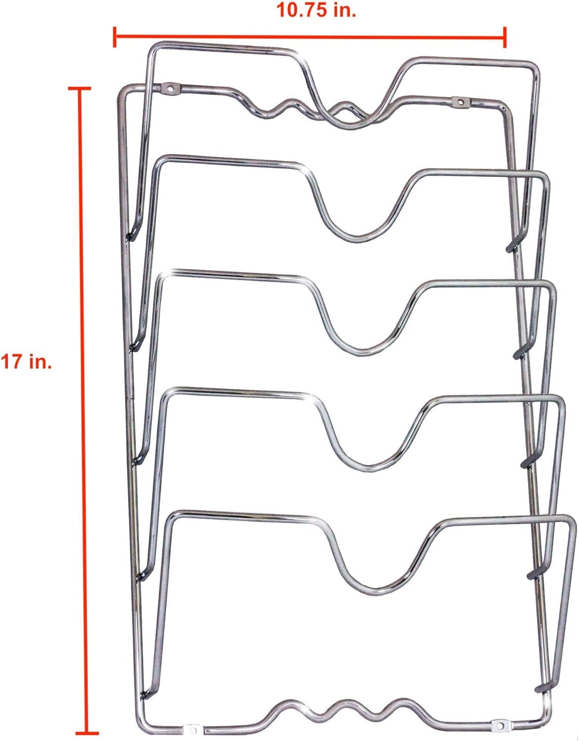 DecoBros Wall Door Mounted Pot Lid Rack, Chrome Finish: Kitchen Pot Racks: Kitchen & Dining