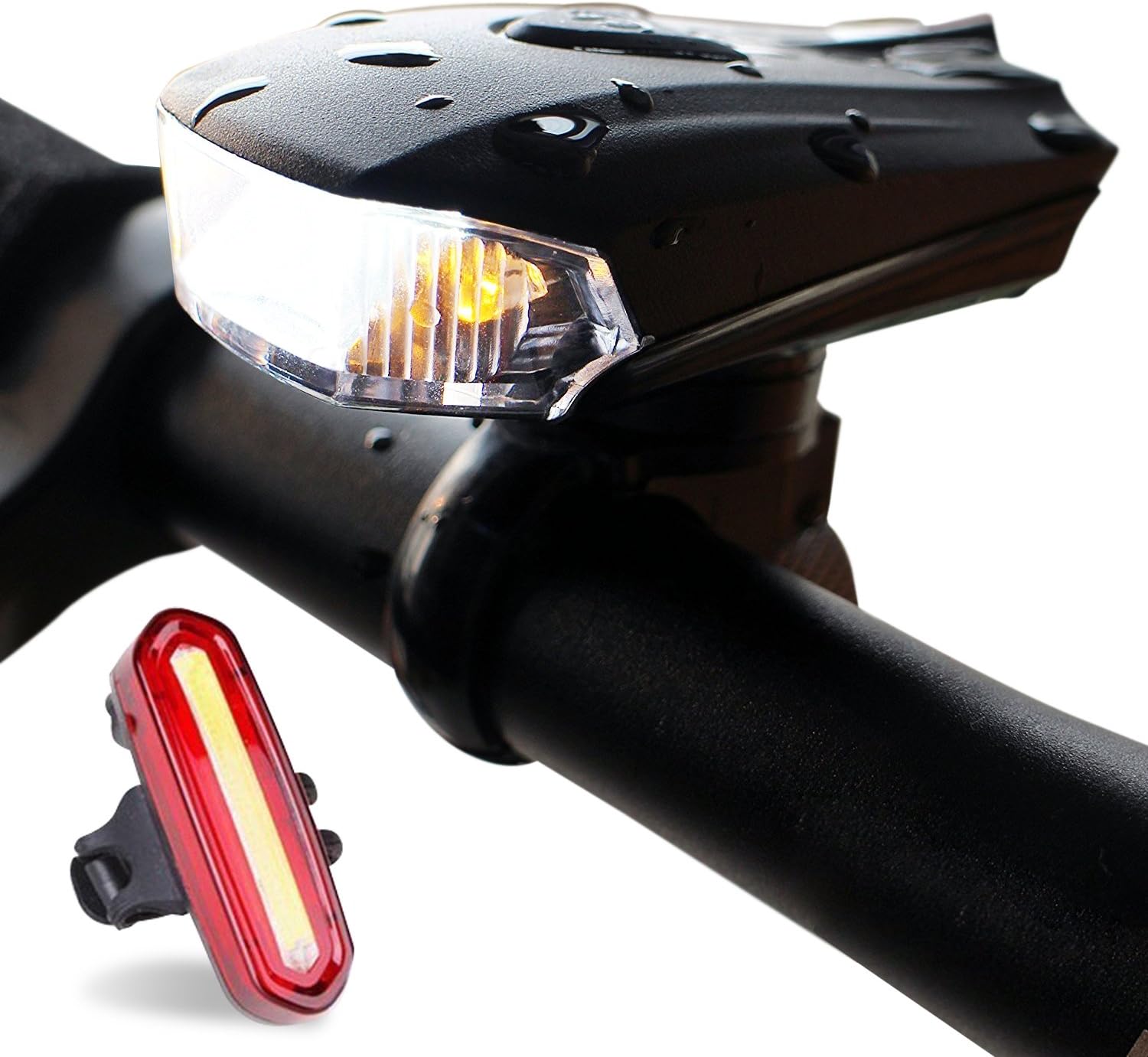 ZEEFO Bike Lights Super Bright Rechargeable Waterproof LED Bicycle Lights Set With 400 Lumens Intelligent Sensor Bicycle Headlight and 4 Mode Red Tail Cycle light, Compatible with Mountain, Road ,Kids & City Bicycles, Increase Safety & Visibility