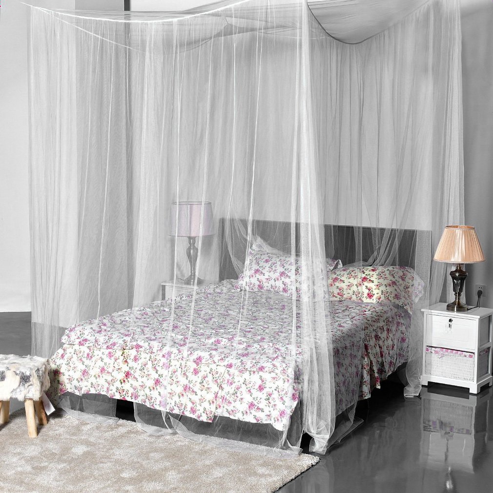 La Vogue Four Corner Post Bed Canopy Mosquito Net Full Queen King Size Bed Net Black Canopies Bedding Accessories Urbytus Com