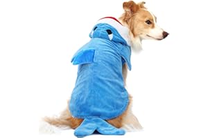 NACOCO Pet Shark Costume Clothes, Cute Christmas Dog Apparel Outfit for Large Dogs, Fall and Winter (Blue, 5XL)