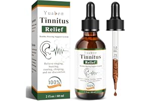 YUABEN Tinnitus Relief for Ringing Ears, Tinnitus Relief for Ringing Ears, Ear Drops for Clogged Ears & Ear Ringing Relief, Effectively Reduce Noise in Ears & & Improve Hearing, 2floz