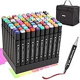 RBINITION 80 Colors Dual Tips Art Markers Set, Alcohol Based Markers Pens for Adult Kids Coloring Drawing Sketching Card Making Illustration