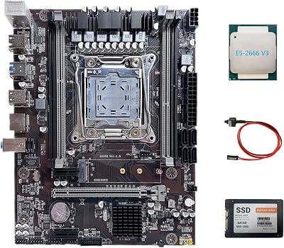 Lodokdre X99 Motherboard LGA2011-3 DDR4 ECC RAM E5 2666 V3 CPU 128GB SATA3 SSD