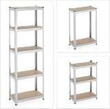 Relaxdays Heavy Duty 5 Level Shelving 180x60x30cm 500kg Garage Storage Metal MDF view 6