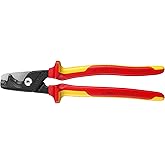 KNIPEX Tools 95 18 225 SBA StepCut&reg; XL Cable Shears-1000V Insulated, 9"