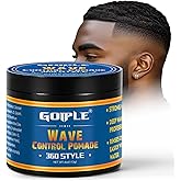 Natural Wave Pomade for Men Strong Hold, Easy Wash 360 Wave Training Hair Cream, Waves Grease Water-Based Hair Cream, Moistur