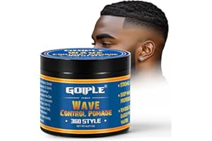 GOIPLE Natural Wave Pomade Strong Hold Easy Wash 360 Wave Training Hair Cream, Waves Grease for Men Water-Based Hair Cream for Wave, Moisture, Control and Silky Shine, Wave Pomade for Black Men 4oz