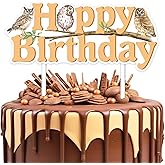 Owl Birthday Cake Topper Tree Branch Owl Cake Pick Double Sided Printing Woodland Animal Cake Decorations for Boys Girls Birthday Party Supplies