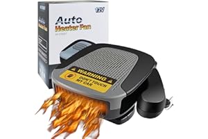 FILBA Car Heater 130W 2 in 1 Automobile Windshield Fast Heaters That Plugs Into Cigarette Lighter Portable Fast Heating Defrosting Defogger 12V Black (5007)