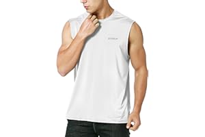 EZRUN Men's Sleeveless Shirt Quick Dry Workout Swim Shirt Gym Muscle Athletic Beach Tank Top Big and Tall