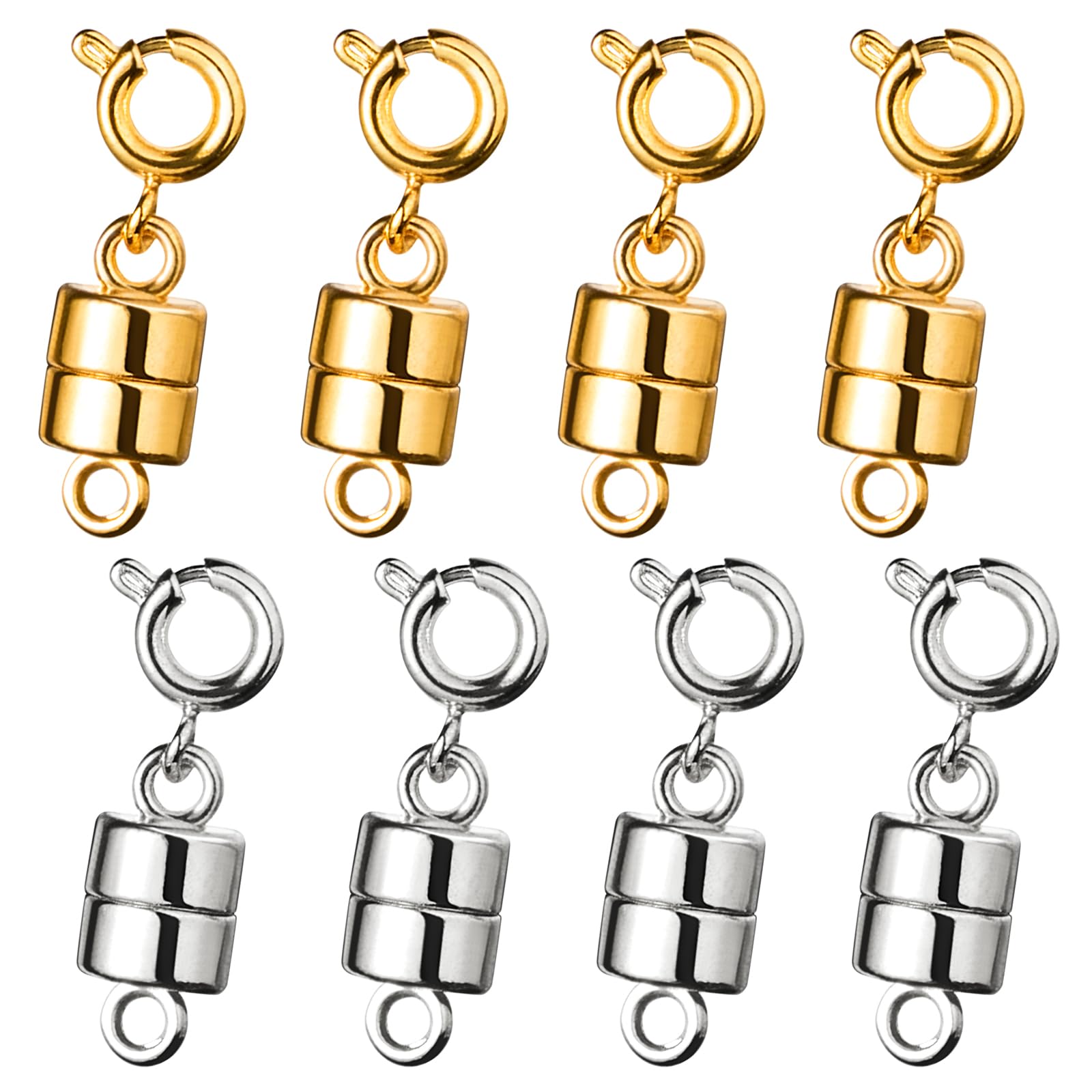 Magnetic Clasps for Necklaces,Magnetic Necklace Clasps,Magnetic Clasps for Jewellery,Magnetic Jewellery Clasps UK,Magnetic Clasps(Gold and Silver) (4 Gold+4 Silver)
