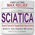 Sciatica Nerve Cream - Maximum Strength Comfort Cream for Feet, Hands, Legs, Toes, Back - Natural Ultra Strength Arnica, MSM, Menthol, Soothing Comfort, 2 Oz