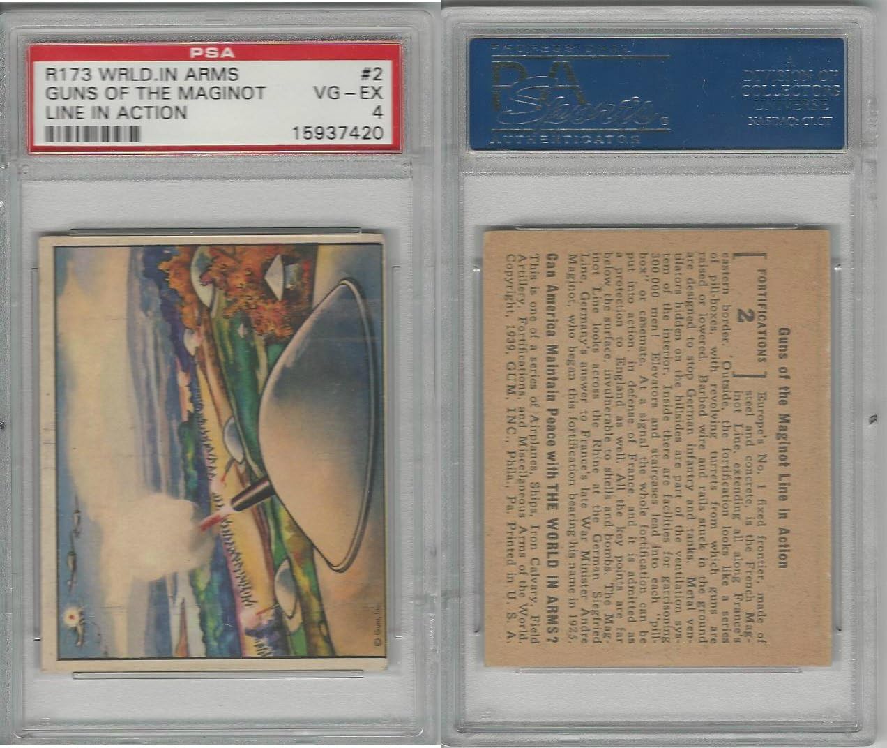 R173 Gum Inc The World In Arms 1939 2 Guns Of The Maginot Line Psa 4 Vgex At Amazon S Entertainment Collectibles Store
