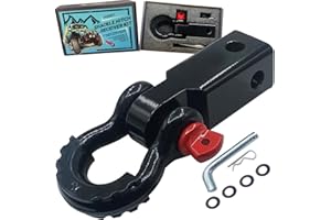 Houert Shackle Hitch Receiver 2 Inch, 35000lb Capacity Receiver, Heavy Duty Receiver Shackle Bracket with 3/4 D-Shackle,Towing Accessories for Trucks & Jeeps